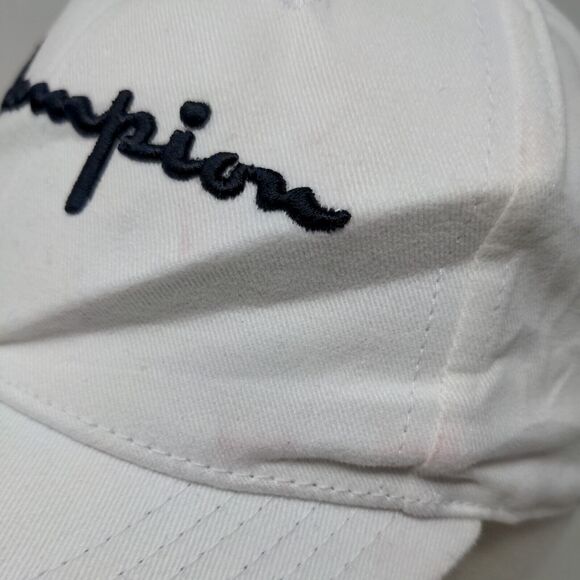 Champion Men's Slideback Hat White Size OSFM Embroidered Big Logo Cotton - Picture 4 of 11